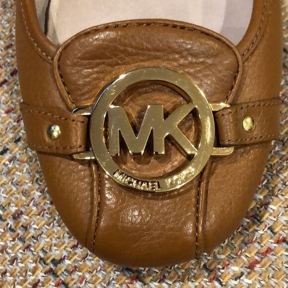 MICHAEL Michael Kors Classic Lillie Leather Moccasin Flats in Luggage Sz 9M - Picture 3 of 16